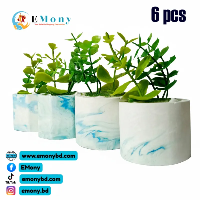 Mini Ceramic Plant Pot with Artificial Succulent - Indoor Decor Set