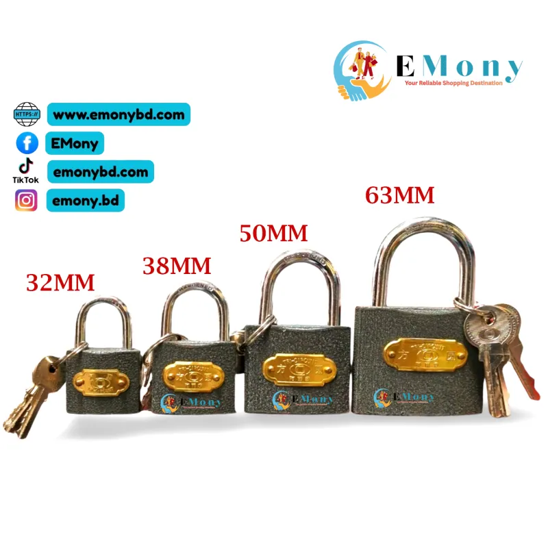 Tri Circuit Heavy Duty Iron Padlock with Keys (Made in China)
